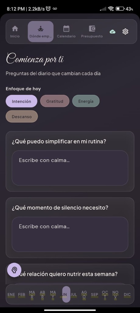Diario con preguntas diarias de reflexión