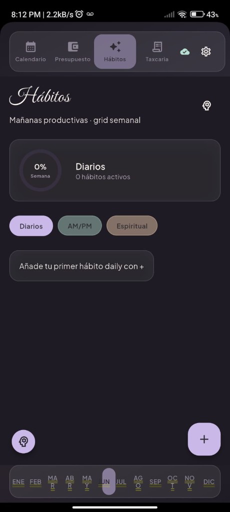 Captura de Agenda Hábitos en Android